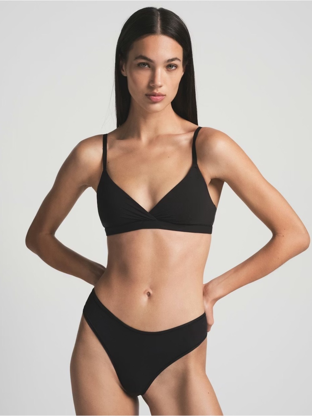 SKIMS Black Crossover Bralette Onyx Size S
